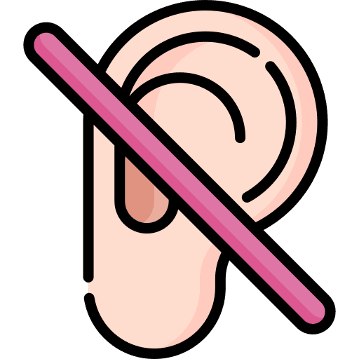Deafness body deaf earlobe icon