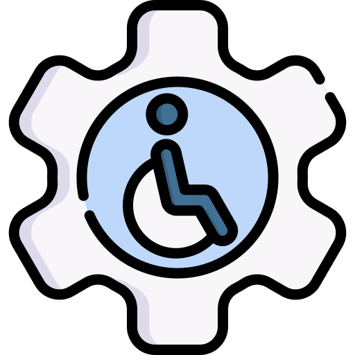 Disabled gear accesibility signaling icon