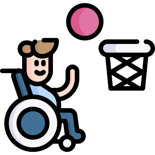 Wheelchair basketball basketball handicap accessibility icon
