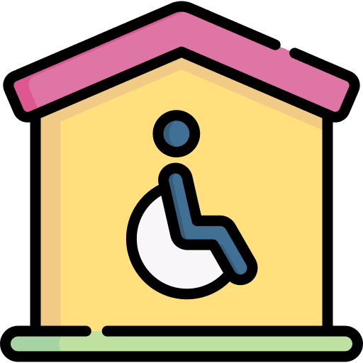 Disabled accessibility architecture and city home icon