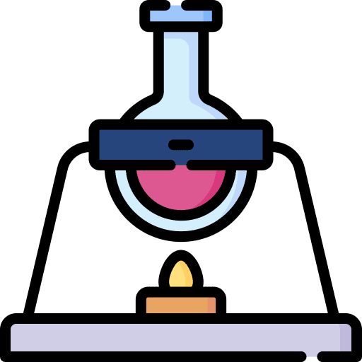 Flask bunsen burner lab science icon