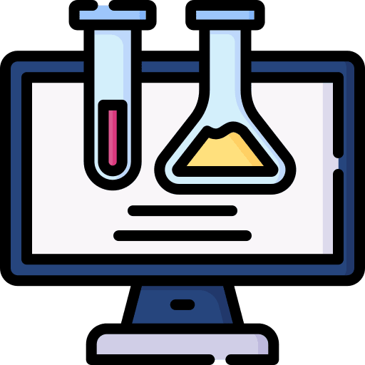 Research computer research chemistry icon