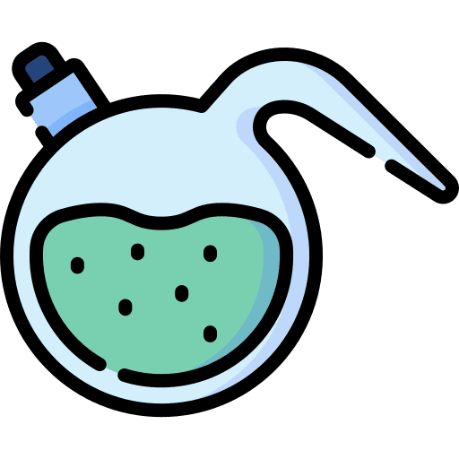 Retort education flask experiment icon