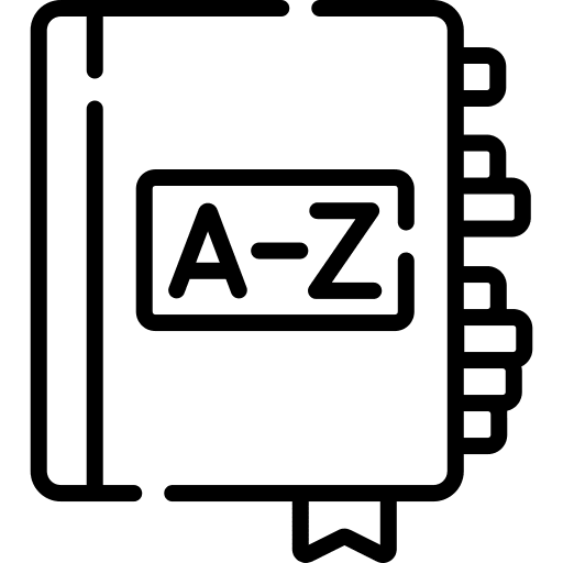 Dictionary learning manual book icon