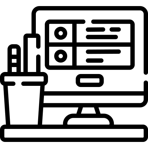 Online learning test computer tasks icon