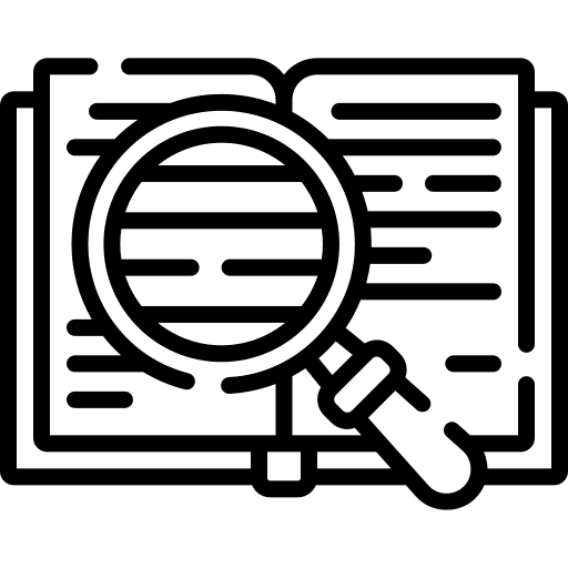 Search literature definition reading icon