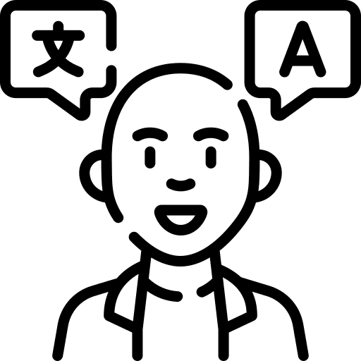 Bilingual language man avatar icon