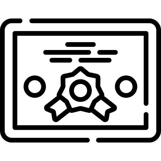 Certificate ribbon trophy medal icon