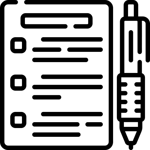 Exam files and folders multiple choice document icon