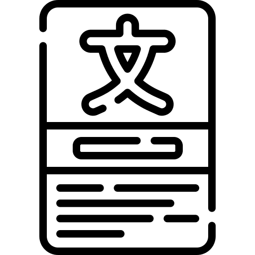 Flash card learn education translate icon