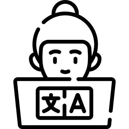 Translator blond language caucasian icon
