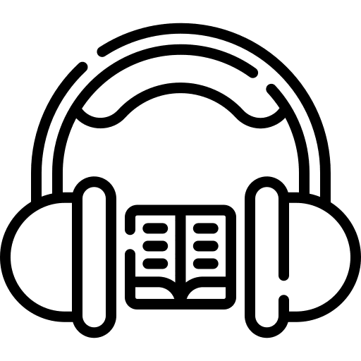 Audiobook study headphones ebook icon