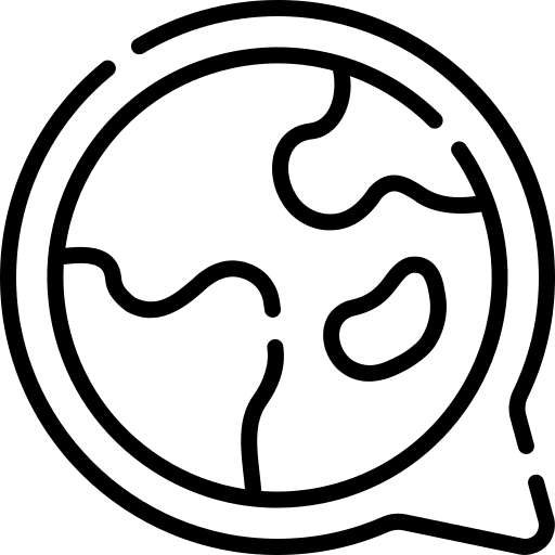 Language earth globe speech balloon education icon