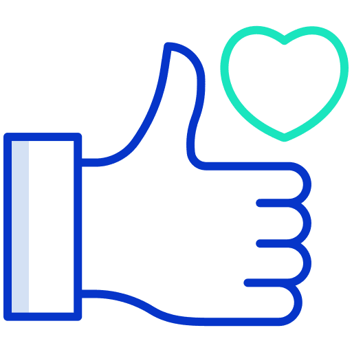 Like thumbs up hand love icon