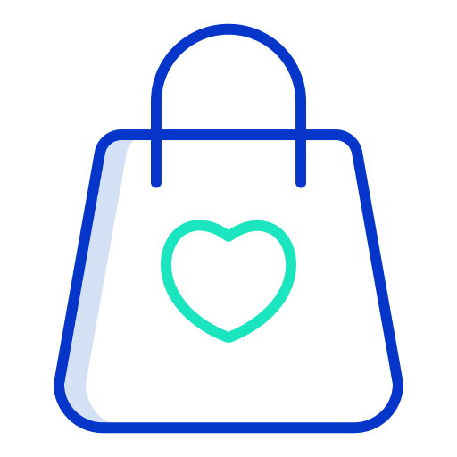 Bag shopping bag love heart icon