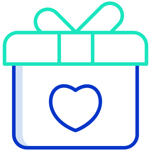 Gift birthday and party heart birthday icon