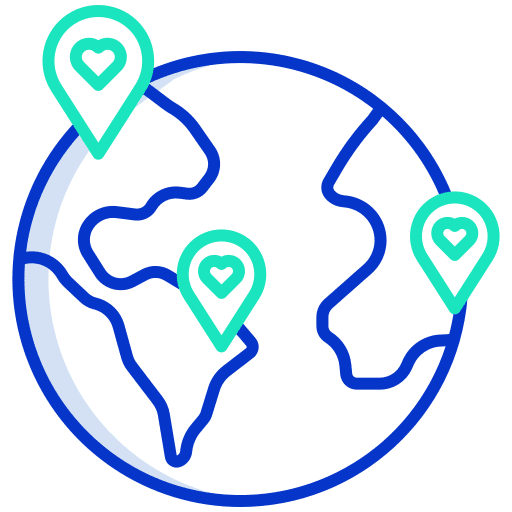 Location heart love charity icon