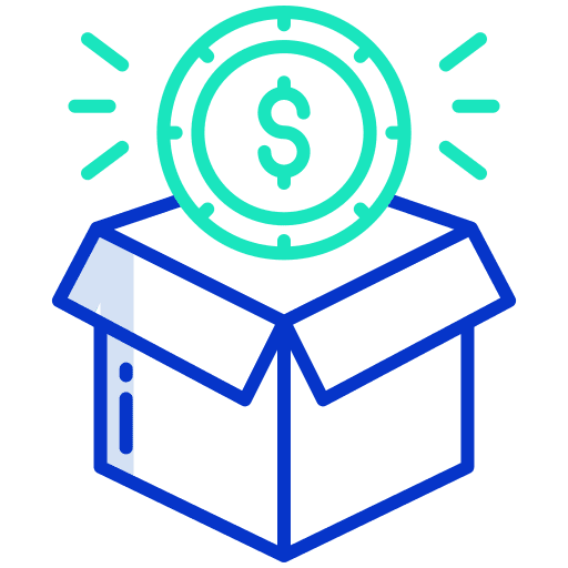 Open box business and finance miscellaneous dollar icon