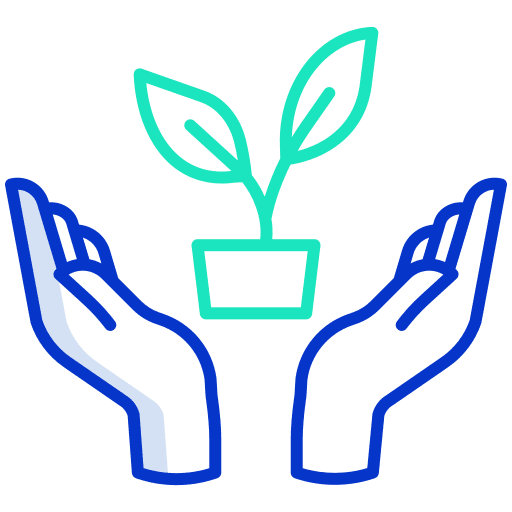 Plant hand leaf save icon