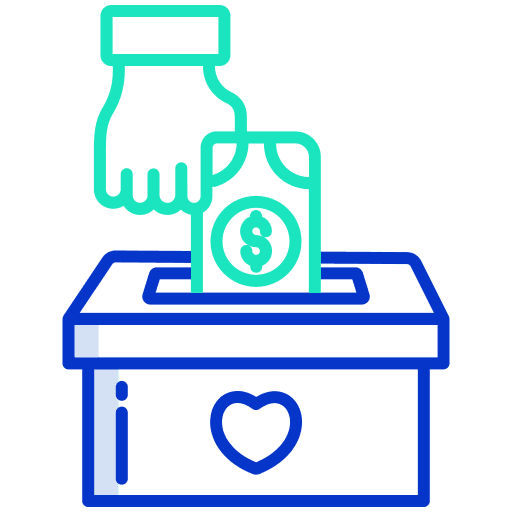 Dollar donation help fundraising icon
