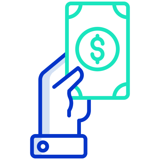 Money money pay hand icon