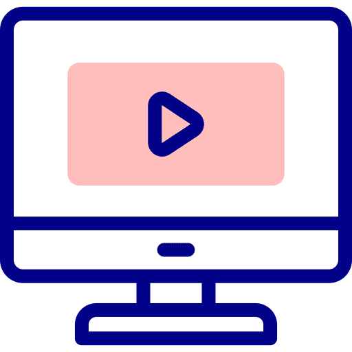 Play multimedia led smart tv icon