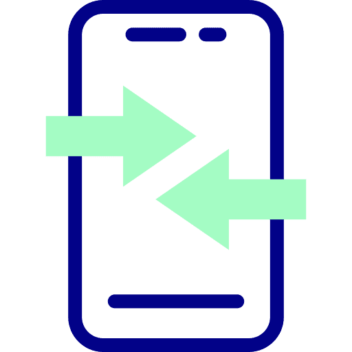 Smartphone communications call arrow icon