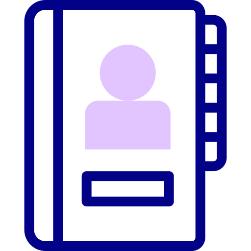 Contact book communications phone book user icon