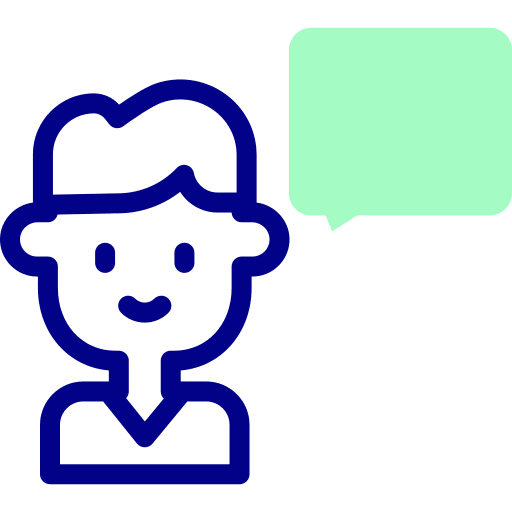 Talking speaking boy people icon
