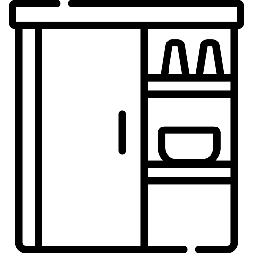 Cupboard food and restaurant interior cupboard icon