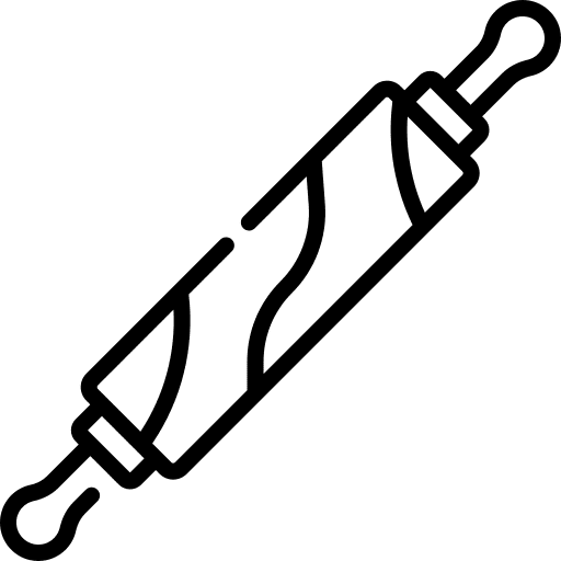 Rolling pin dough restaurant food and restaurant icon