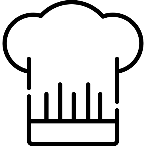 Chef hat chef hat cook hat food and restaurant icon