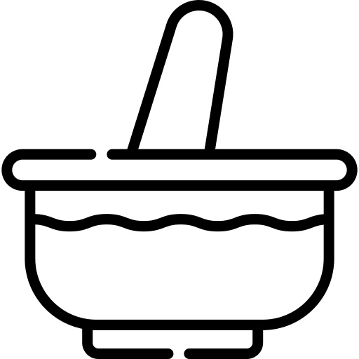 Mortar food and restaurant mortar herbal icon