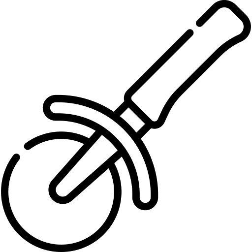 Pizza cutter food kitchen utensils kitchenware icon