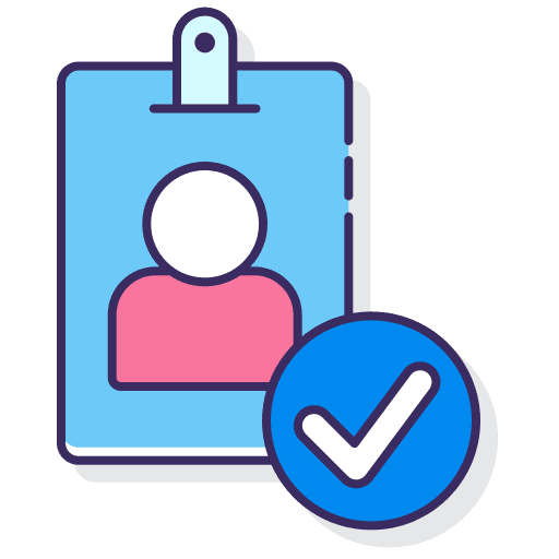 Authentication id card worker check icon