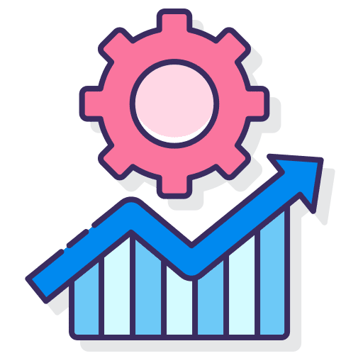 Optimization graphic line bars business and finance icon