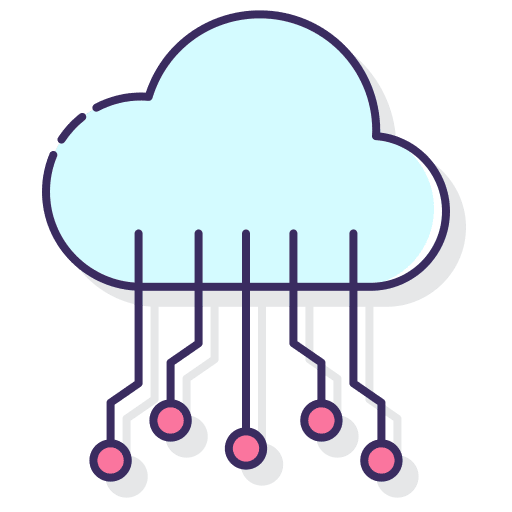 Cloud cloud computing circuit distributed icon