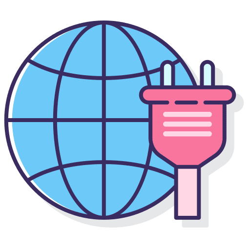 Connection electricity global network internet icon