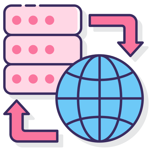 Data sharing internet cloud computing digital icon