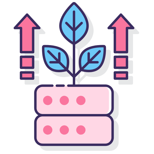 Data ui growing arrow up icon