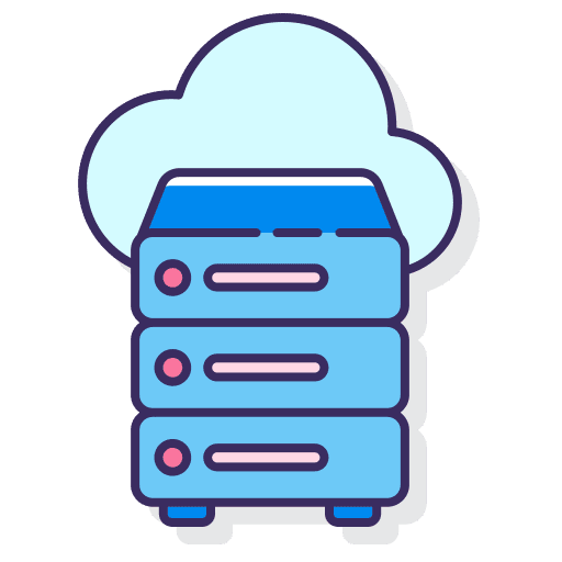 Database dedicated hosting seo and web server icon