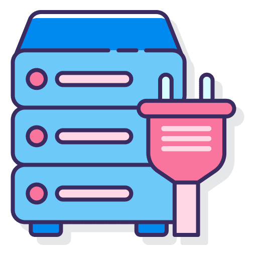 Database multimedia server hosting icon