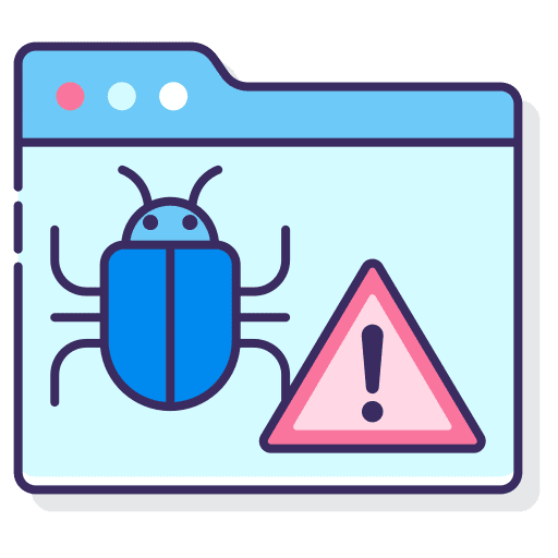 Malware website seo and web bug icon
