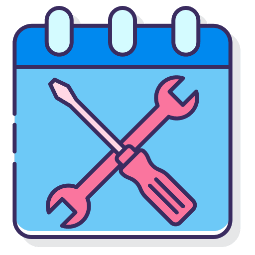 Schedule wrench administration organization icon