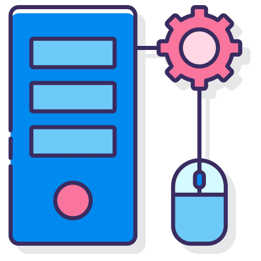 Server gear control center seo and web icon