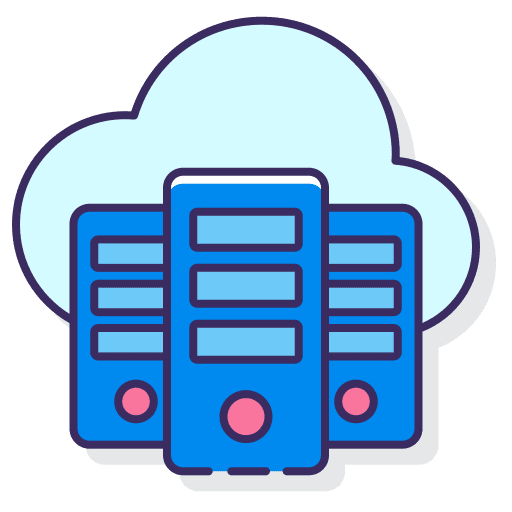 Cloud server computer data web icon