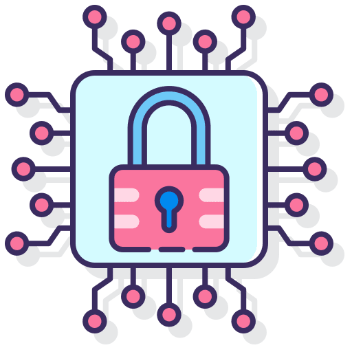 Cyber security secure computer lock icon