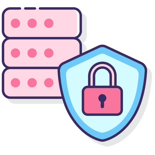 Protection shield padlock lock icon