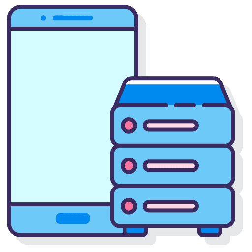 Database cloud storage mobile smartphone icon