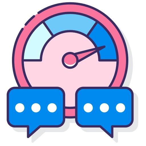Fast speech bubble fast access connection icon